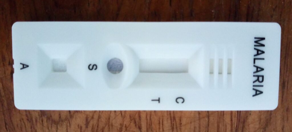Rapid diagnostic test used to check for malaria