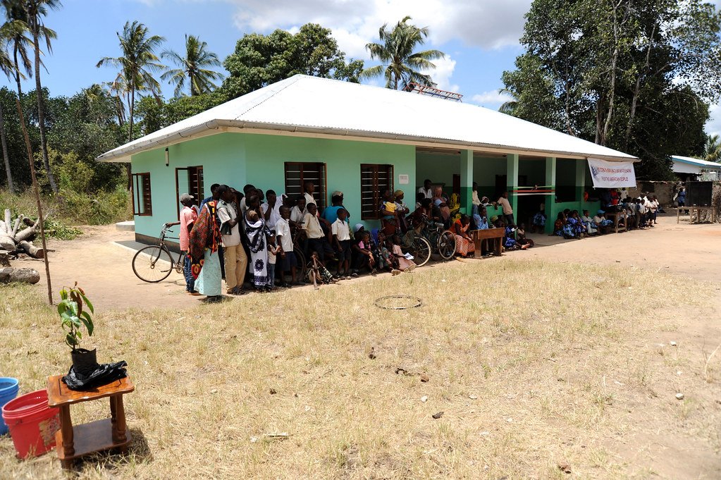 Patient receiving healthcare support at a clinic